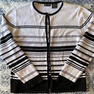 George Black and White Cardigan Sweater